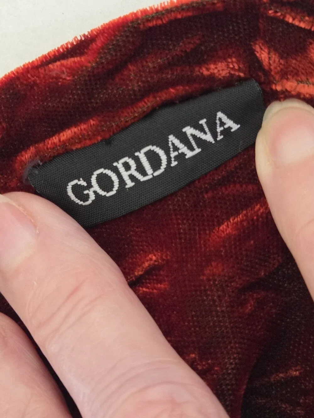 Vintage Gordana Devoré Burnout Silk Velvet Scarf Harrods London Made in England